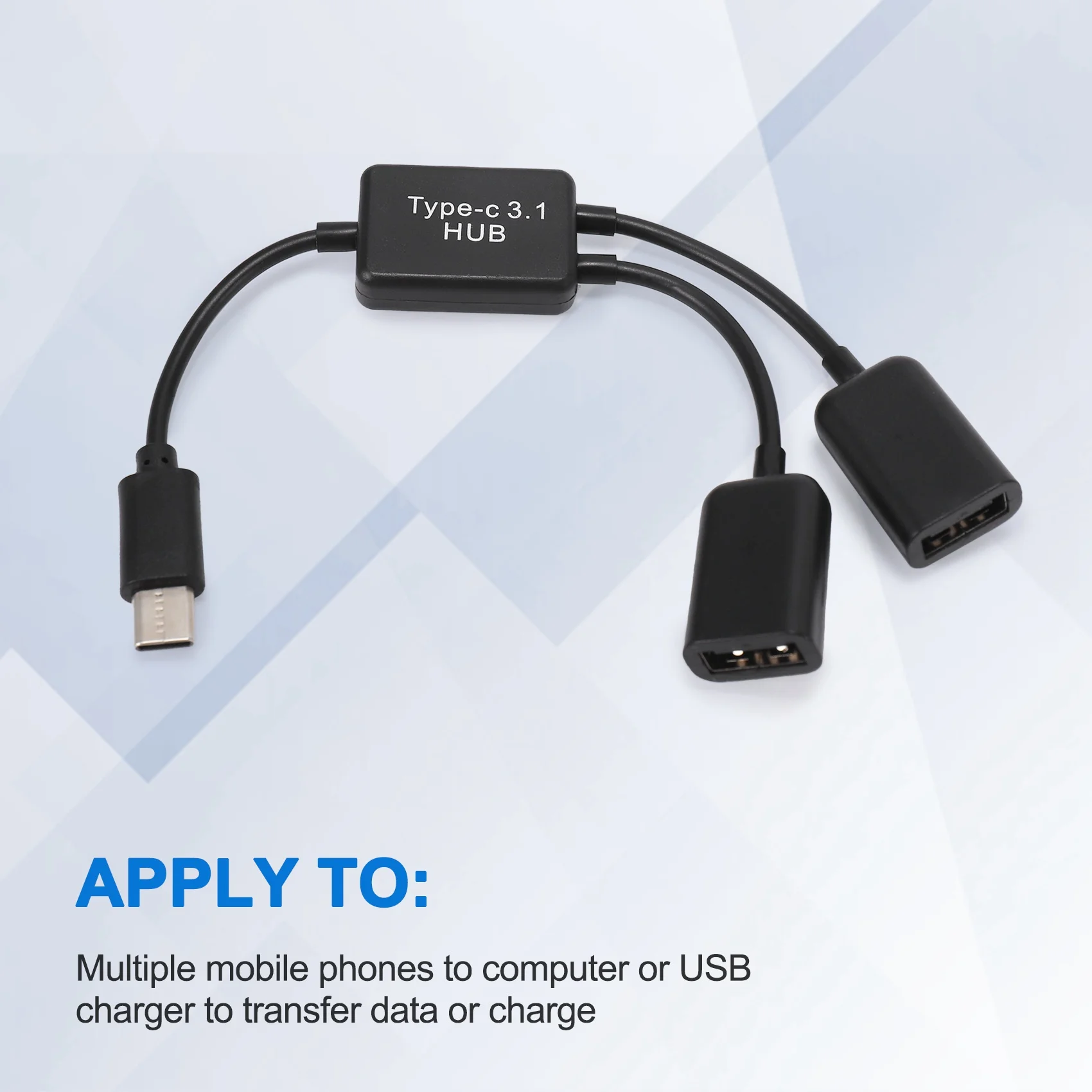 A02R 유형 C OTG USB 남성 - 듀얼 2.0 여성 OTG 충전 2 포트 허브 케이블 Y 분배기