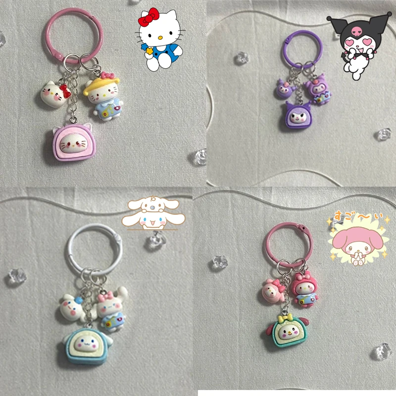 

Hello Kitty Sanrio Anime Kuromi Cinnamoroll My Melody Kawaii Ins Keychain Schoolbag Knapsack Shoulder Bag Pendant Accessories