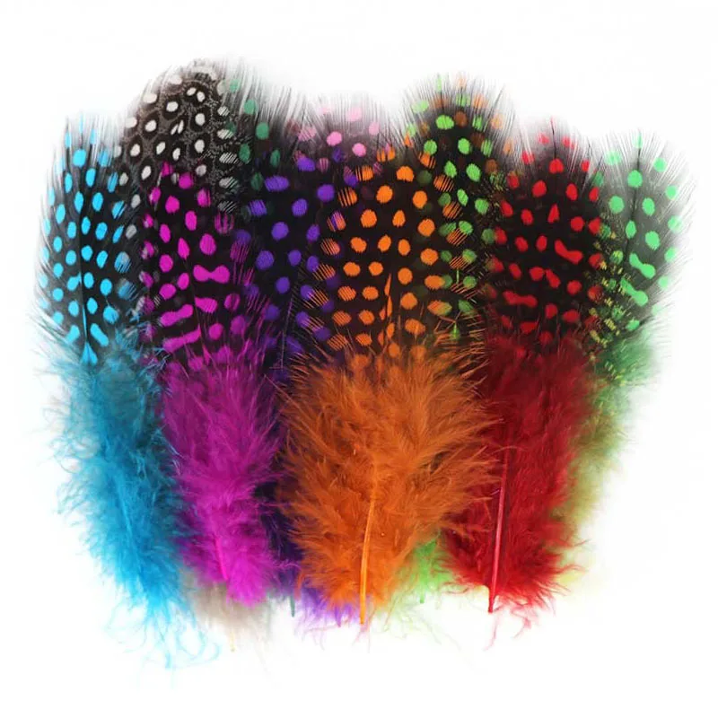

50Pcs Natural Guinea Fowl For Pearl Chicken Feather DIY Apparel Sewing Supplies Craft Pheasant Plumas Earring Making Accessories