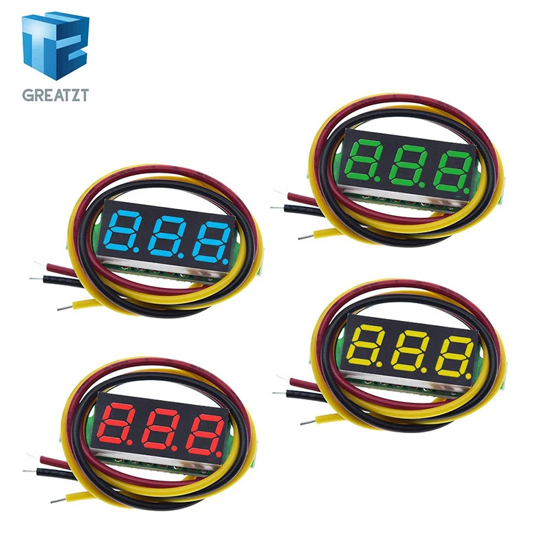 028inchDC0100V3WireMiniGaugevoltagemeterVoltmeterLED