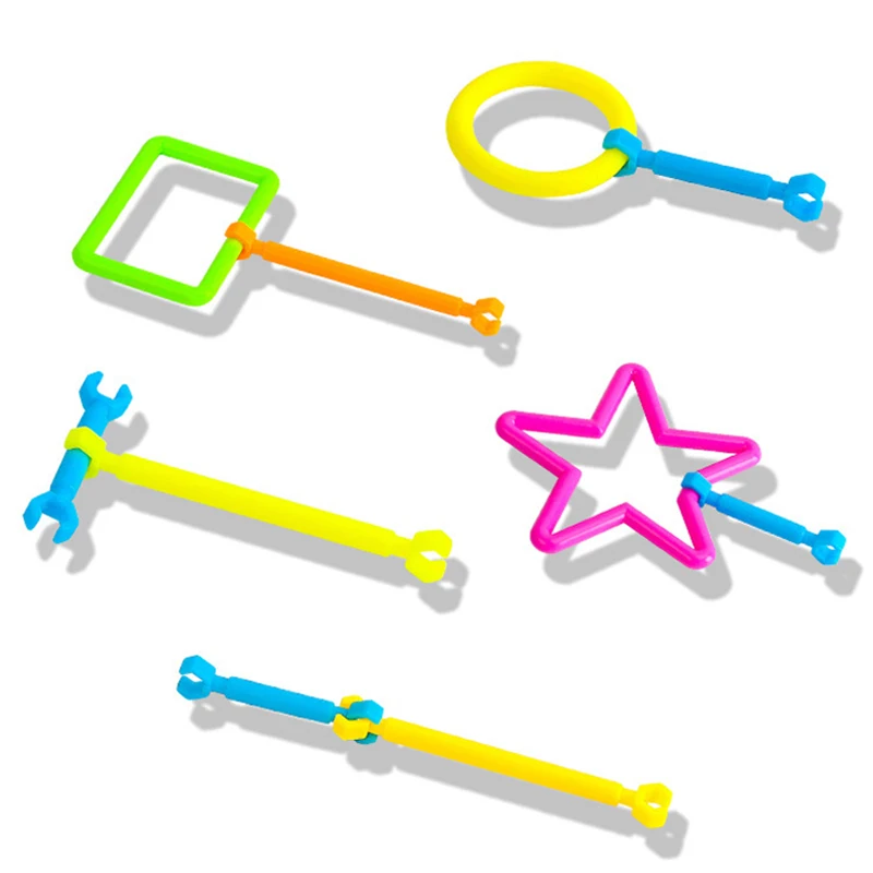 Building Block Children Plastic Toys Rod Snowflake Houses Assembled Early Education Puzzle Learning Toy Kids Festival Gifts