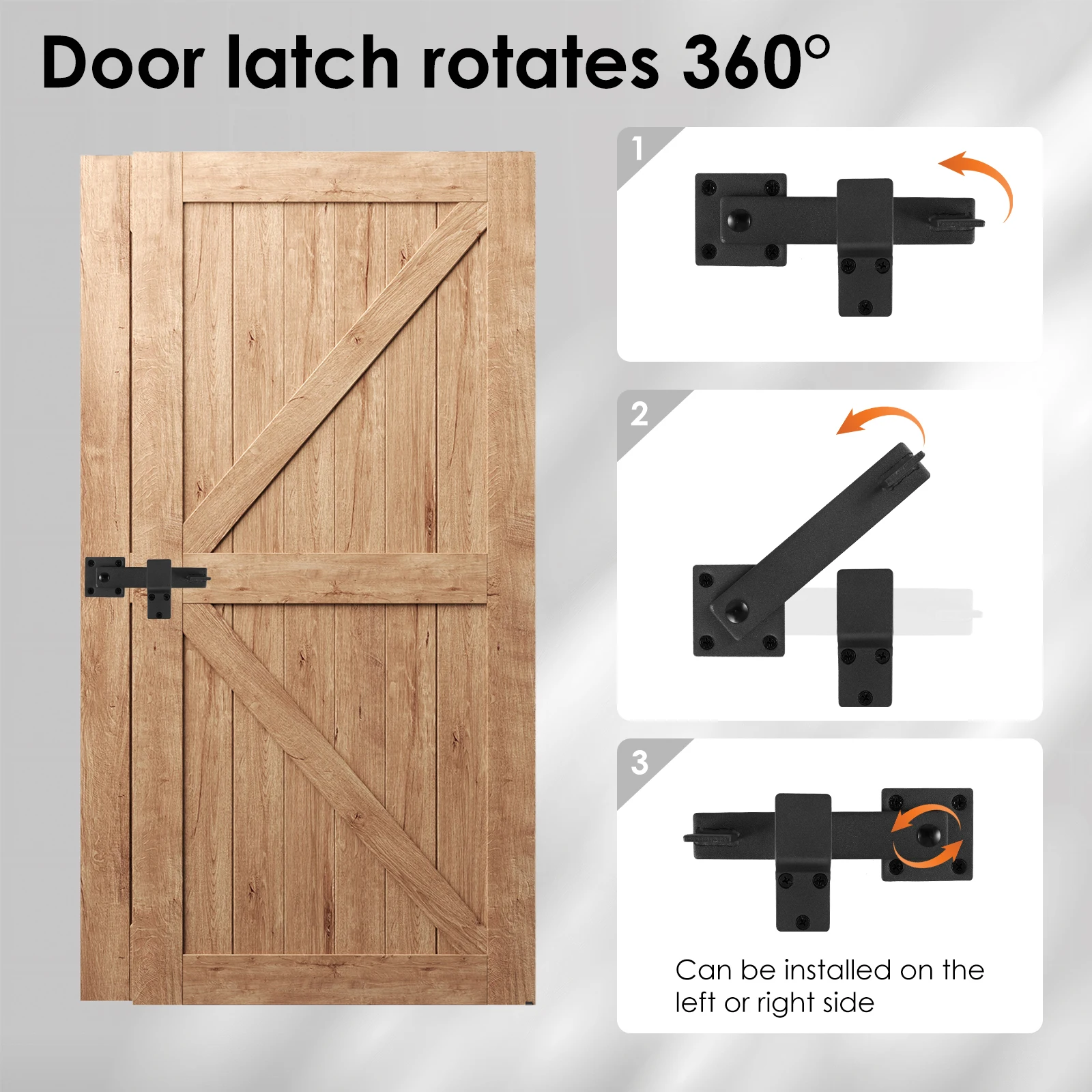 Gate Latch Lock Flip Adjustable Barn Door Lock Hardware Safety Rustic for Ourdoor Wooden Fence Cabinet Sliding Doors door latch