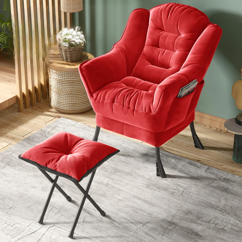Lounge Sofa Chair with Pedals Nordic Balcony Lazy Leisure Sofa Bedroom Recliner Backrest Small Couch Computer Chair living room chair,folding armchair,computer chair