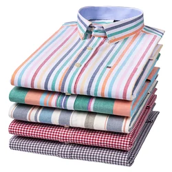 New Plus Size S To 7XL Men Long Sleeve 100% Cotton Oxford Soft Comfortable Regular Fit Quality Summer Business Man Casual Shirts