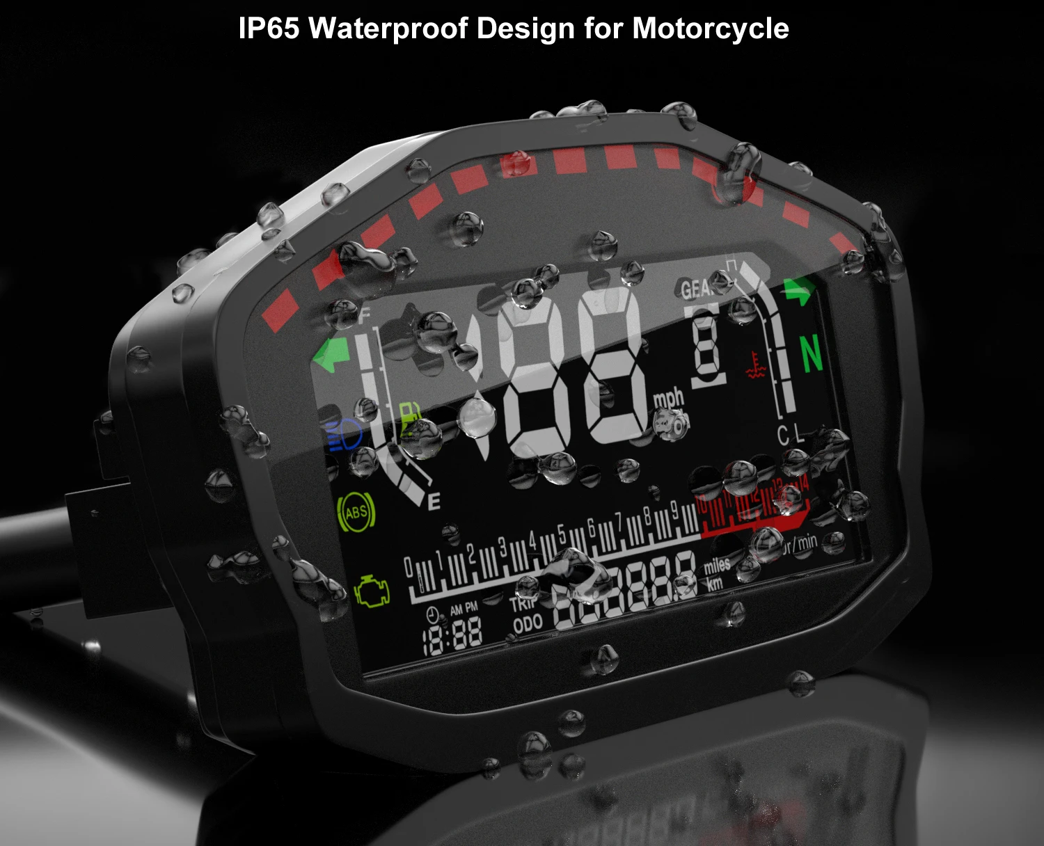 Tachimetro GPS DVR Per Moto Con Doppia Telecamera E Display LCD - Registratore Di Guida Impermeabile IP67