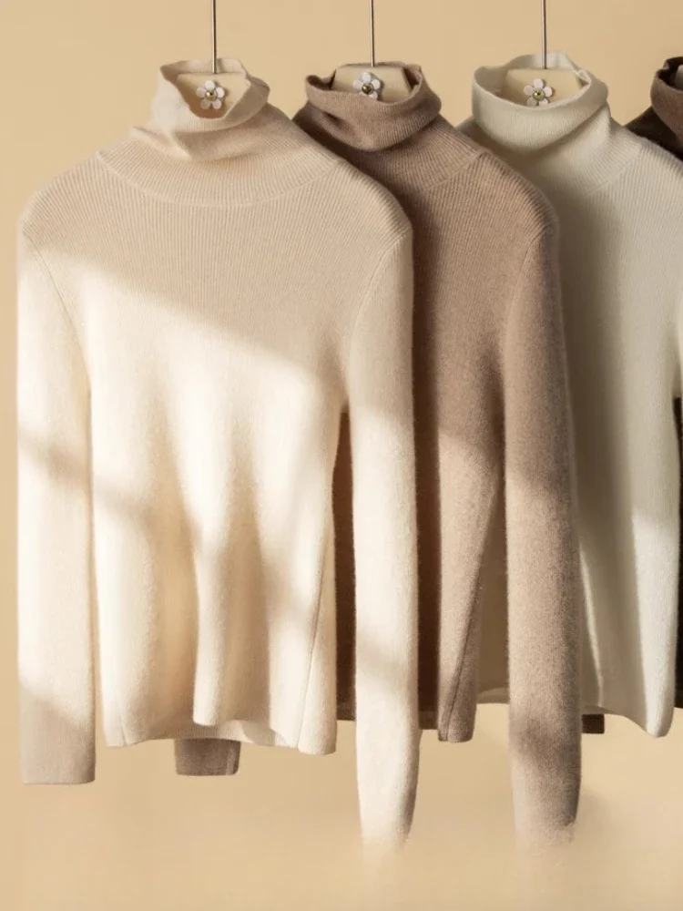Thick Warm Soft Female Slim Pullovers 2025 Autumn Winter Turtleneck Sweater Women Sweater Ladies Solid Versatile Knitted Tops - Image 2