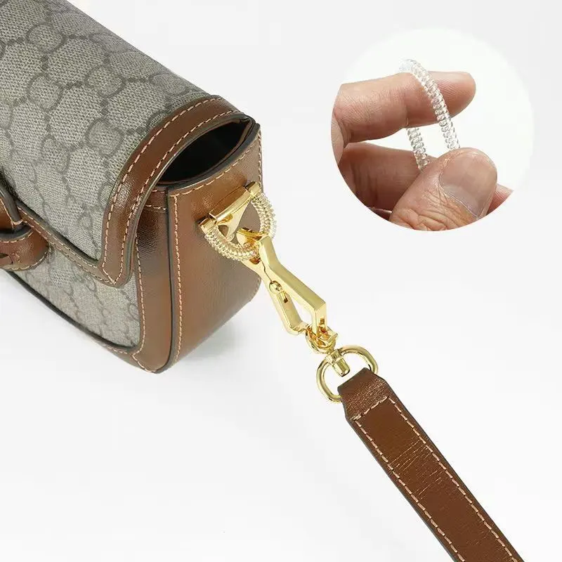 

2pcs/Lot D Buckle Adjust Parts Protection Transparent Spring Metal Wear Winding Cover Handbags Hardware Transparent TUP Guard