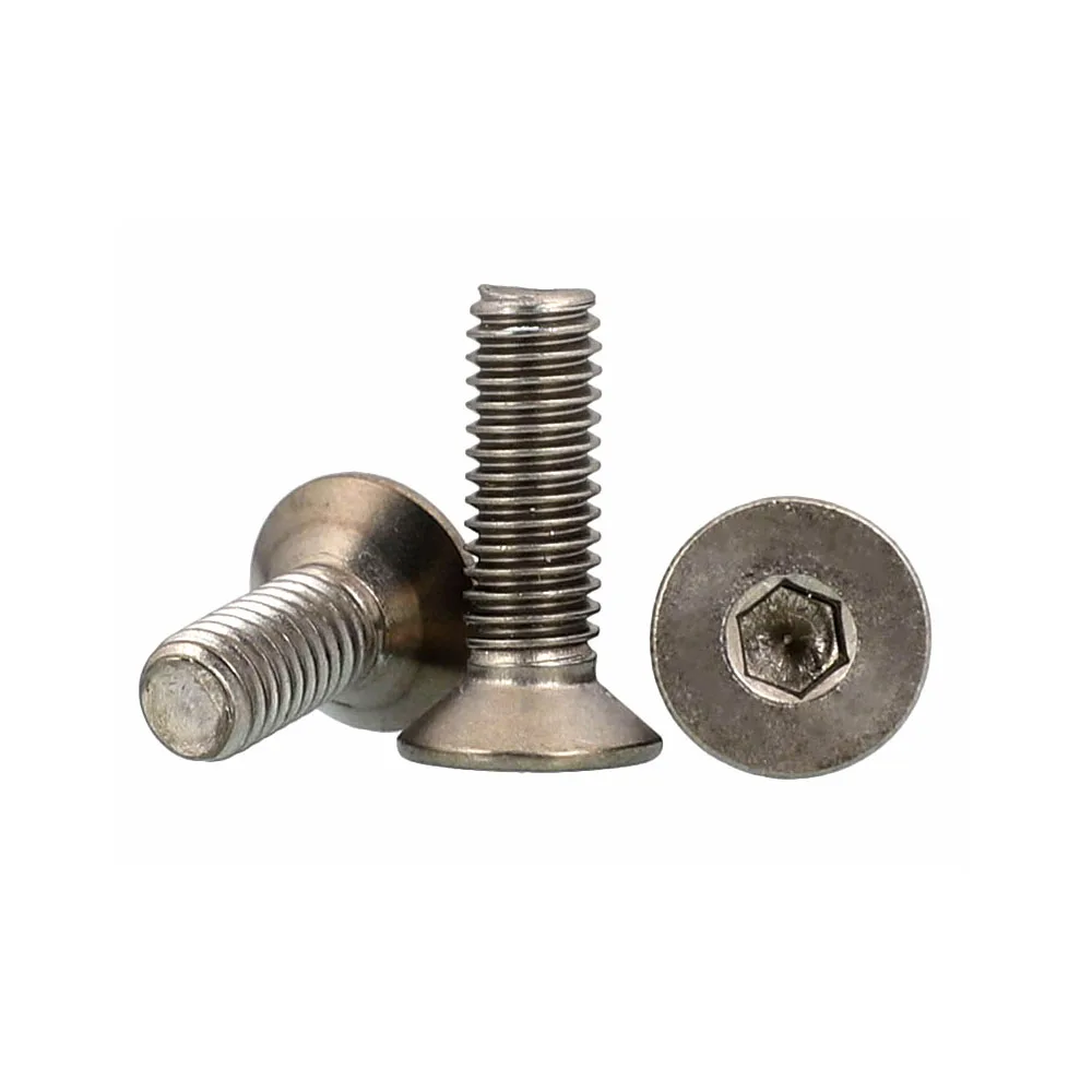 Hexagon Socket Head Bolt 2/10Pcs TA2 Pure Titanium M2-M8 Gr2 DIN7991 L=3-60mm