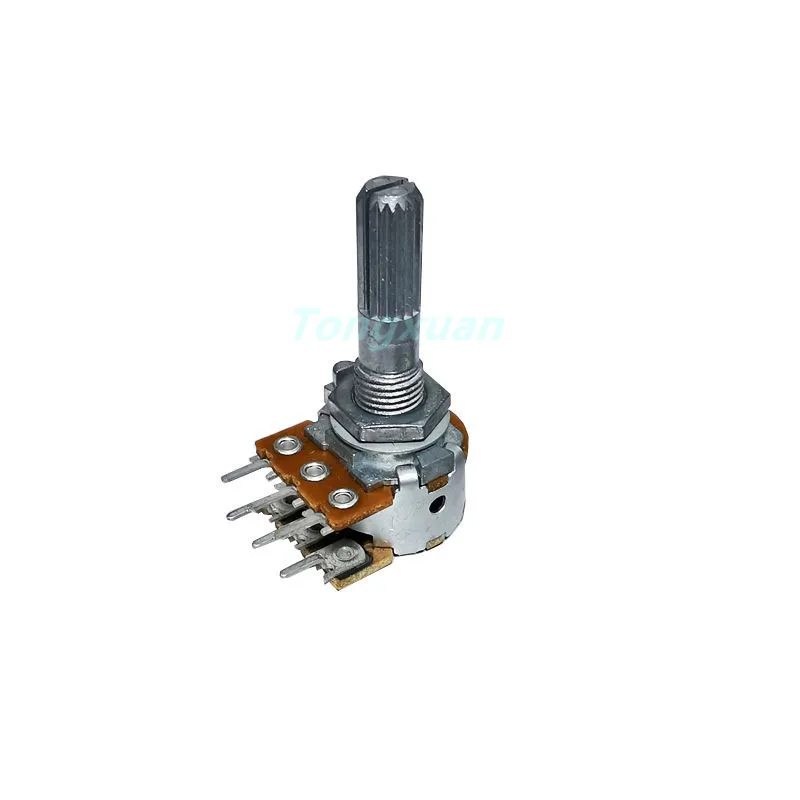 1pc ALPS RK163 50K 100K Audio Amplifier Amp Volume Dual-unit Rotary HIFI Potentiometer 50KAx2 100KAx2 6Pins 25MM Plum Shaft rubber switch cap Wall Switches