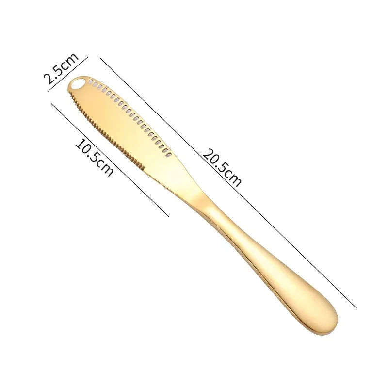 Butter Knife Holes Cheese Dessert Knife Stainless Steel Jam Cutlery Toast Wipe Cream Bread Cheese Cutter Kitchen Tools