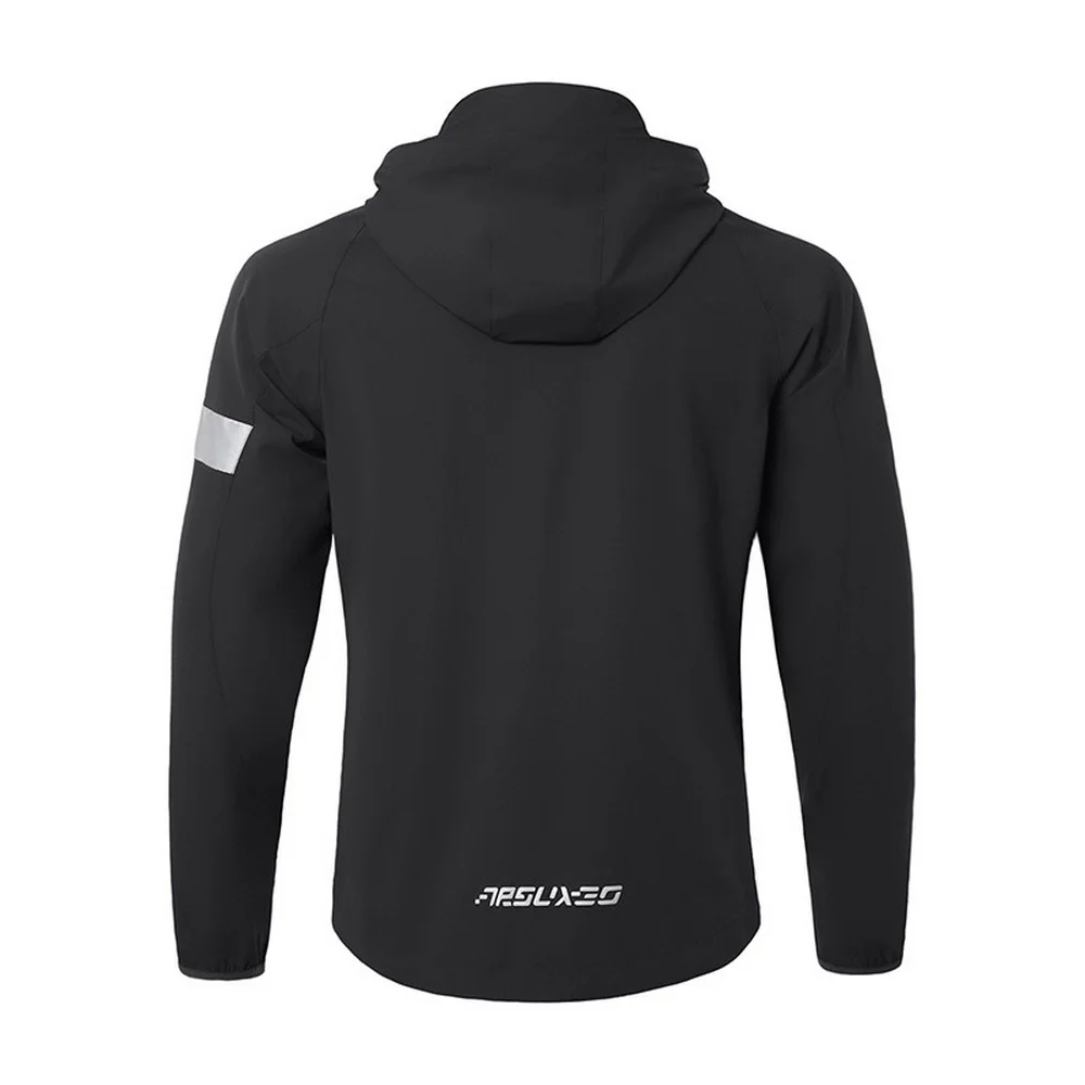 ARSUXEO Men Bicycle Cycling Windbreaker Hoodies Bike Jacket Waterproof MTB Coat Sunscreen Light Thin Running Sportswear