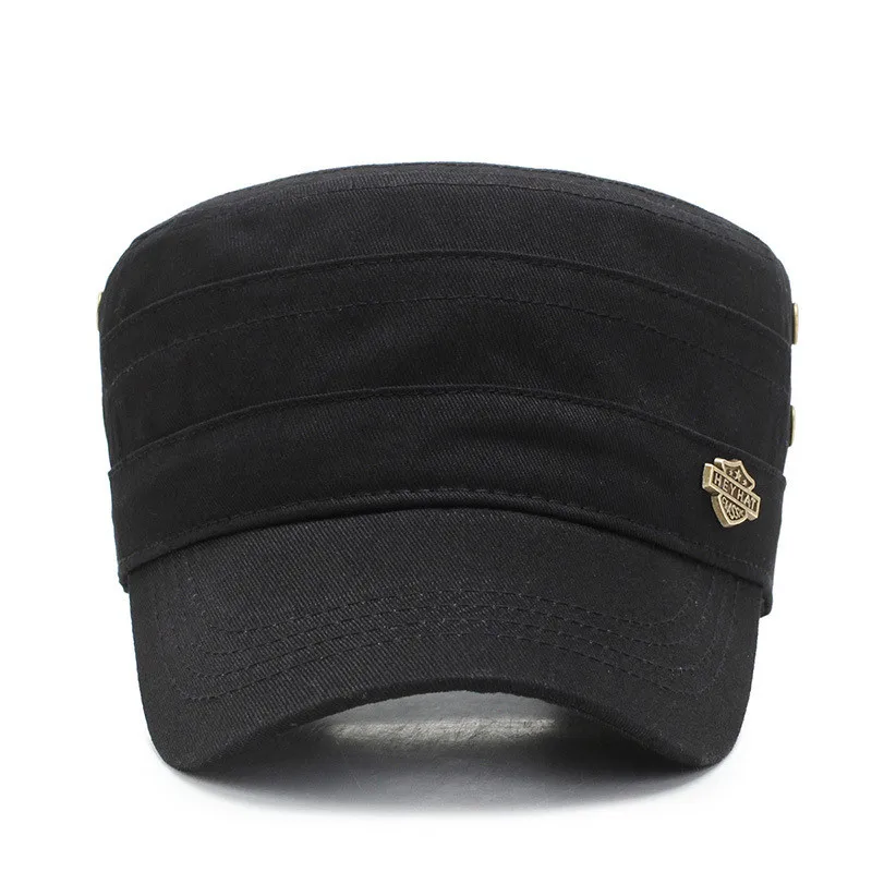 Men Cap Summer Autumn Casual Cadet Hat Flat Top Caps Female Vintage Hats Bone Man Cap Fashion Shade Cotton