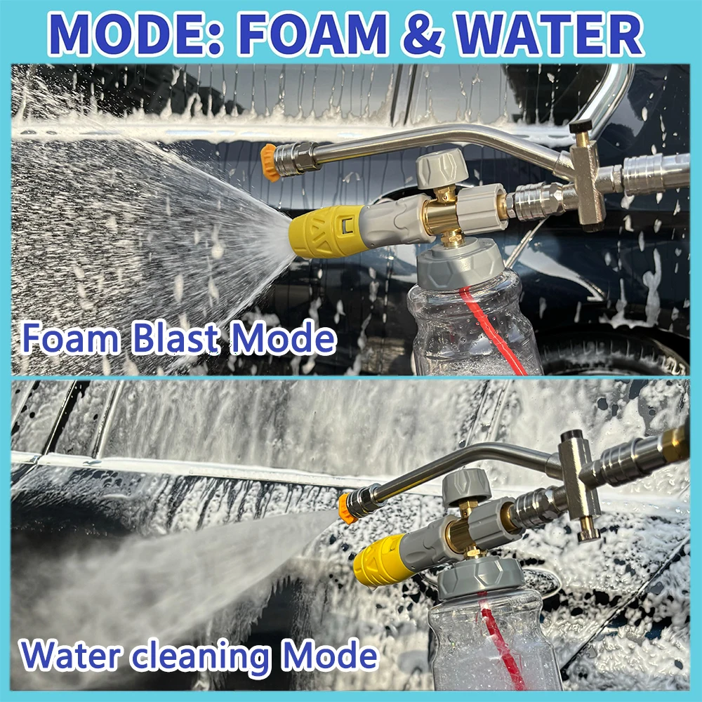 Dual Purpose Switch Snow Foam Gun Adjustable Pressure Washer Snow Foam Cannon with 1/4" Quick Connect for Car Washing 3