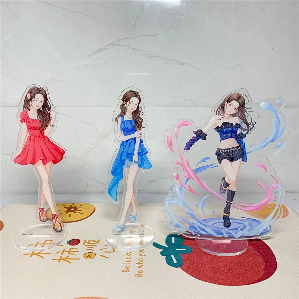 

Kpop IVE Cartoon Character Acrylic Stand Figure Yujin Gaeul Wonyoung LIZ Rei Leeseo Desktop Gift Fans Collection