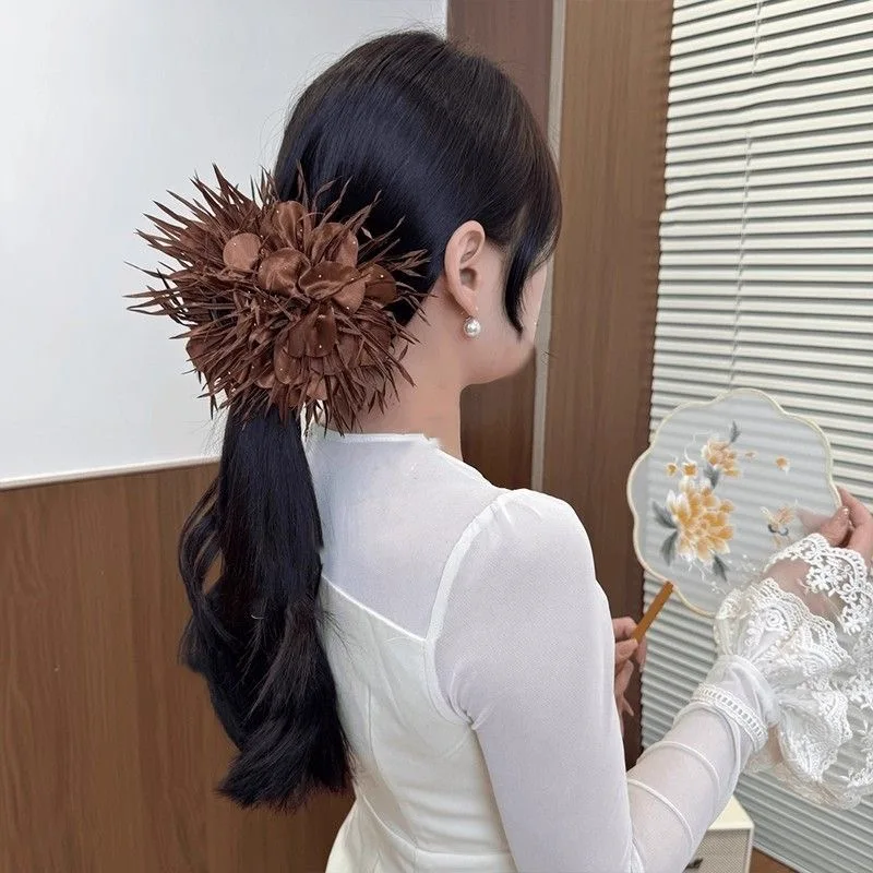 Vintage Große Damen-Blumen-Haarspangen, Modische Strass-Haarklammer, Haarnadel für Frauen, Haarschmuck, Pferdeschwanz-Haaraccessoires, Neu – Detail 19