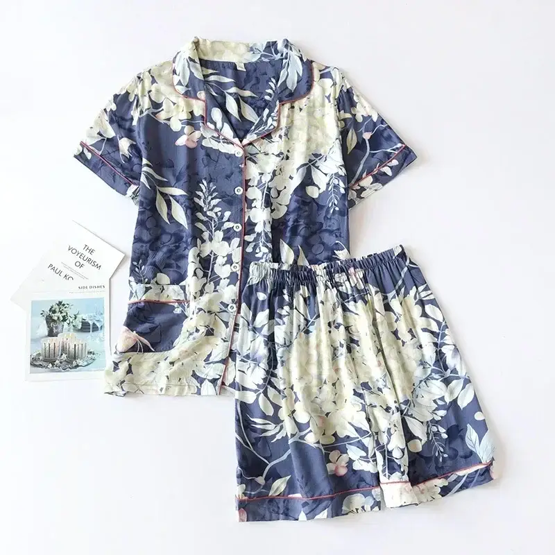 Spring / Summer New 100% viscose long-sleeved trousers ladies pajamas suit 3XL plus size long Sleepwear women's home Nightwear - Image 16
