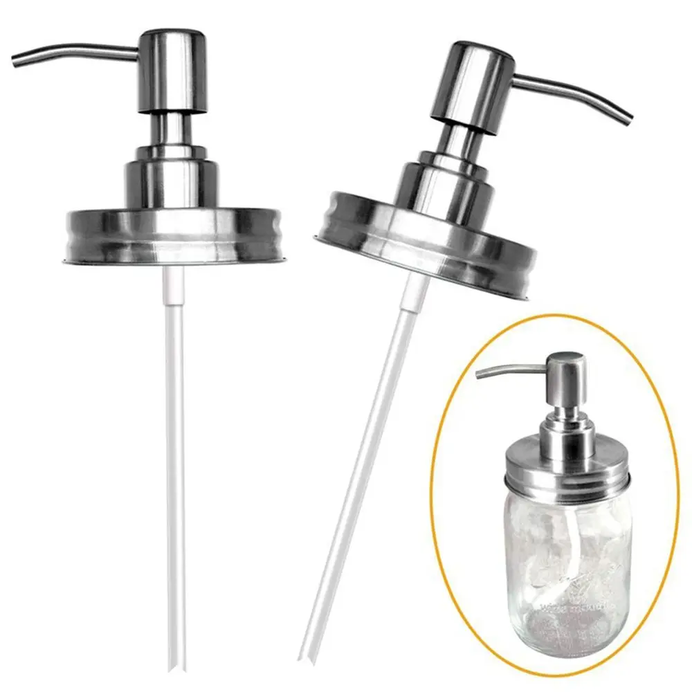 Liquid Soap Dispenser Mason Jar Lids Pump Sealing Stainless Steel For Regular Mouth Canning Lids Jar Caps pump dispenser