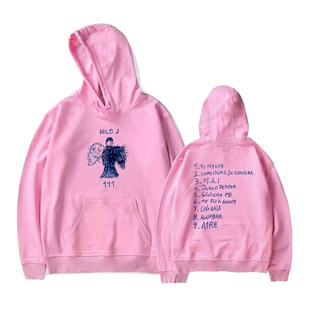 Moletons Milo J Singer para homens e mulheres, moletons casuais com capuz, moda streetwear, 111 álbuns, primavera e outono, 2024