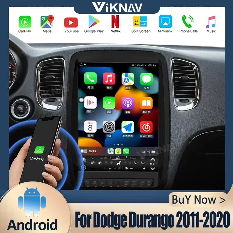 

Android 12 Car Stereo Radio For Dodge Durango 2011-2020 Multimedia Video Player GPS Navigation Wireless Carplay Touch Screen