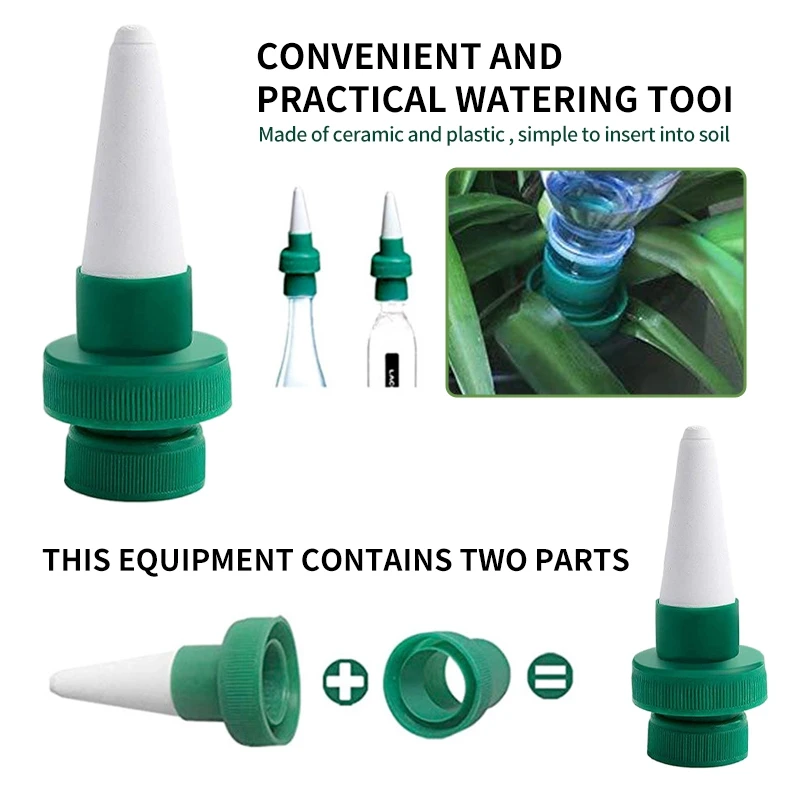 Self-Watering Dripper Head Automatic Drip Irrigation Watering Spike Bottle Nozzle Indoor Travel Potted Plant Waterers Can Device