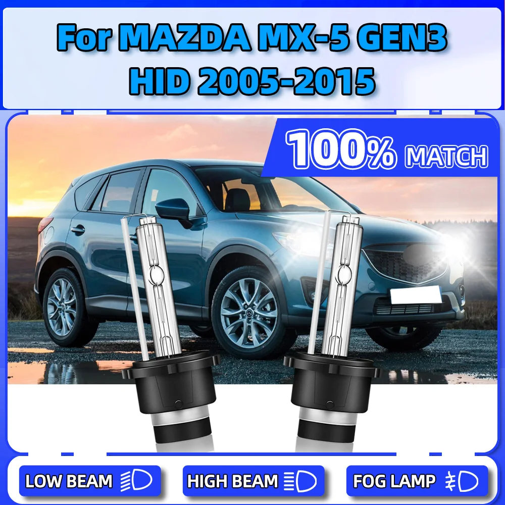 

2PCS D2S Xenon HID Headlight 20000LM 35W Car Lights Bulbs 6000K For MAZDA MX-5 GEN3 HID 2005-2009 2010 2011 2012 2013 2014 2015