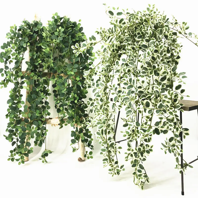 1pcs 80cm Mini Artificial Green Plants Hanging Ivy Leaves Rose Leaf Vine Hanging DIY Home Garden Wall Party Wedding Decoration