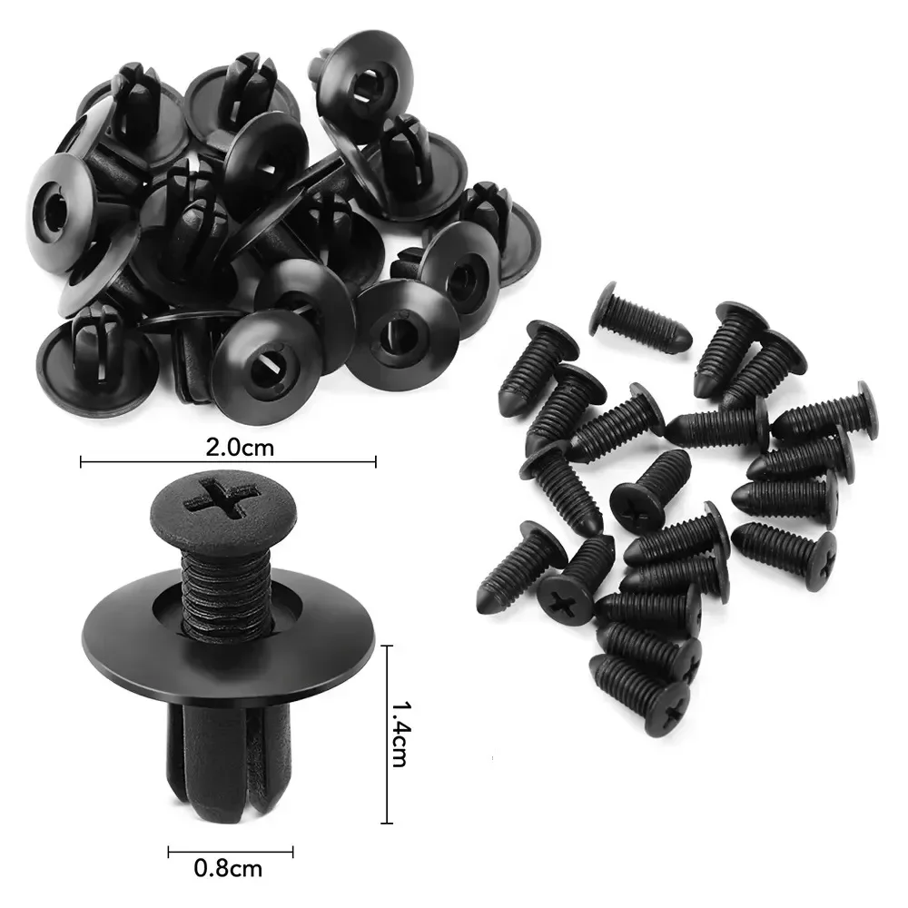 Black Plastic Car Rivet Clips 8mm Fasteners for Auto Interior