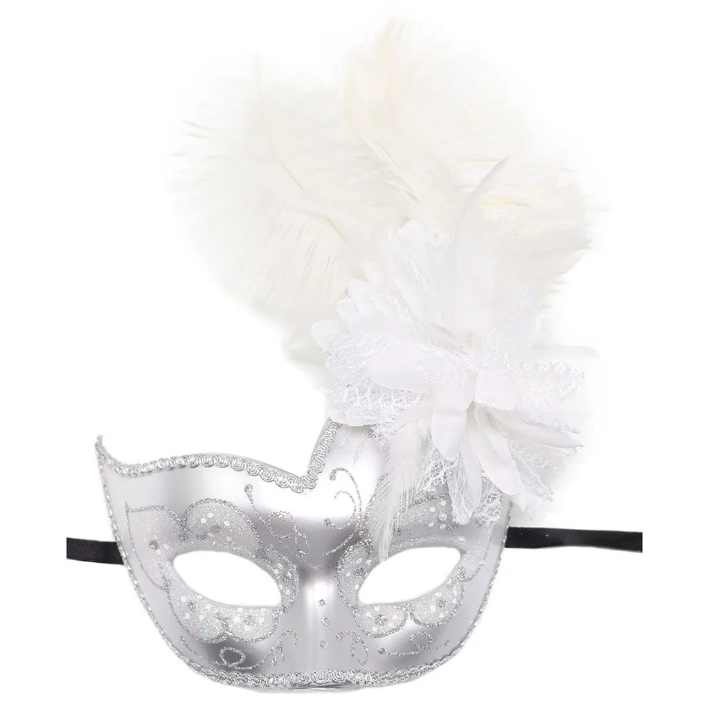Feder Make-up Ball Ghost Festival Karneval Weihnachts maske Performance Party Weihnachten Ostern Halloween Maske Farben zur Verfügung – Detail 5