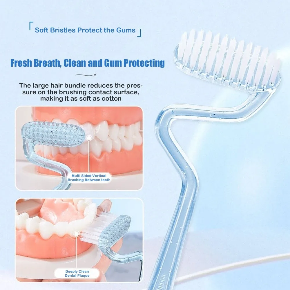 New Soft S-shaped Toothbrush Massage Tongue Coating Cleaning Interdental Brush Oral Care Vertical Toothbrush Adults