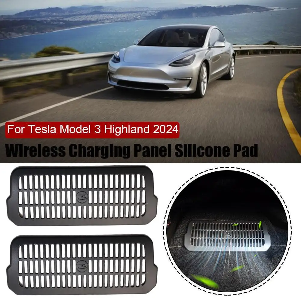 

1Pair Vent Covers Lower Air Outlet Protective Cover For Tesla Model 3 Highland 2024 Armrest Box Back Conditioner Outlet Filter