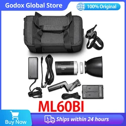 Godox ML60Bi ML60 Bi 60W Bi-Color LED Light Silent Mode Portable Brightness Adjustment Support Li-ion Outdoor LED Light