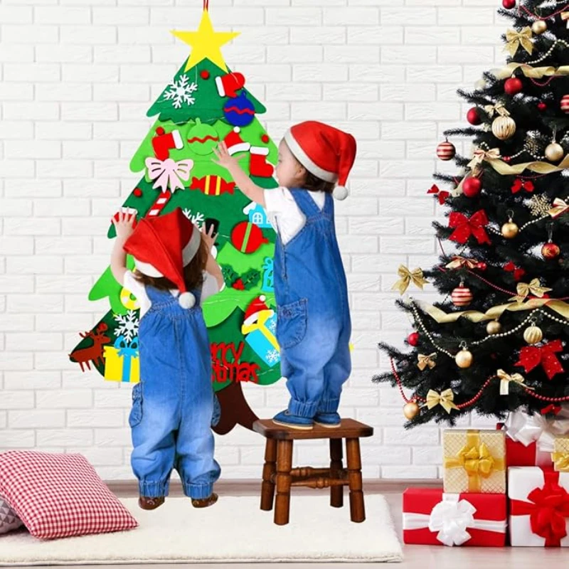 DIY Felt Christmas Tree Christmas Decoration for Home Navidad Noel New Year Ornaments Santa Claus Xmas Kids Gifts christmas tree ornaments