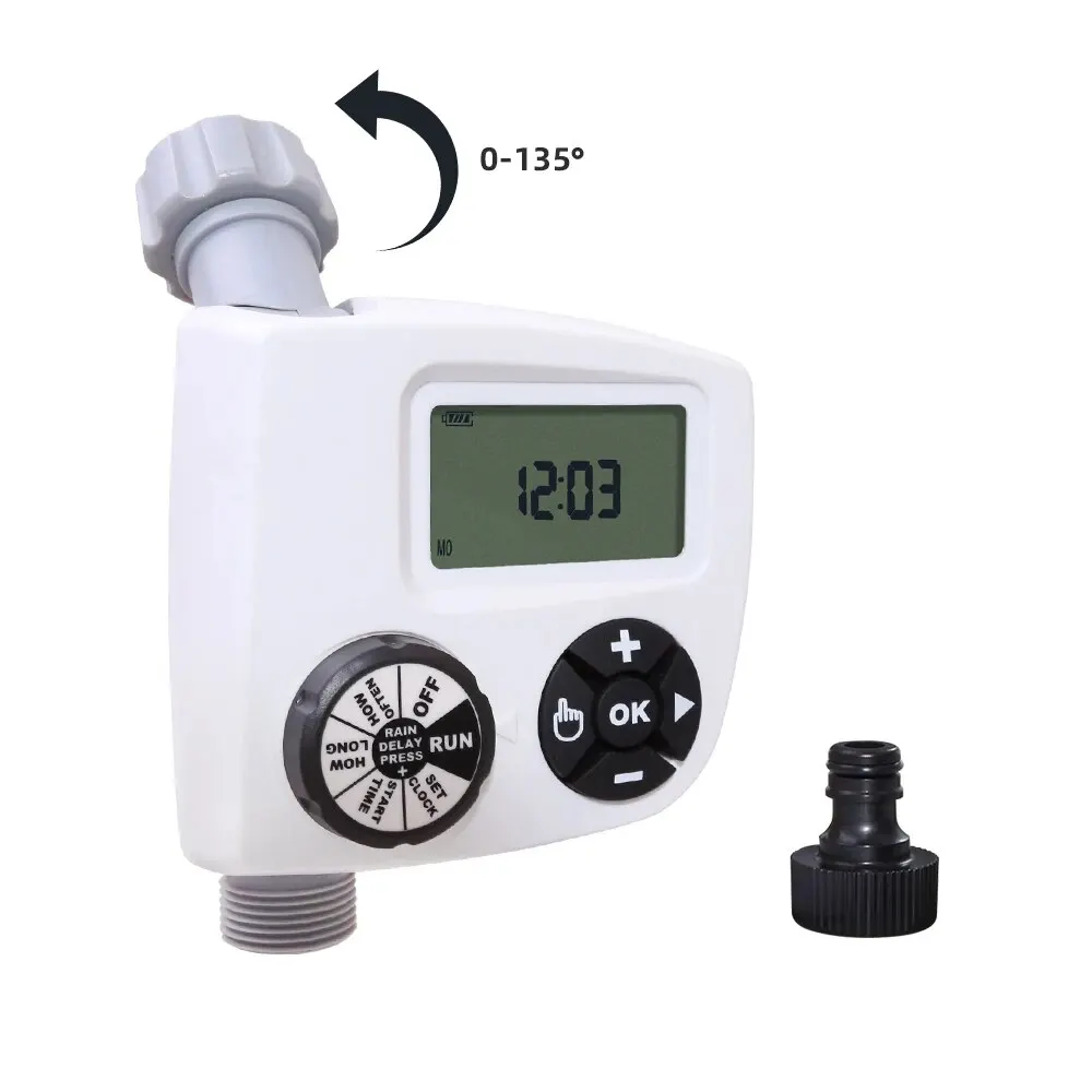Aqualin 디지털 워터 타이머, 회전식 솔레노이드 밸브, 가정용 정원 자동 관개 타이머, 방수, 4 프로그램