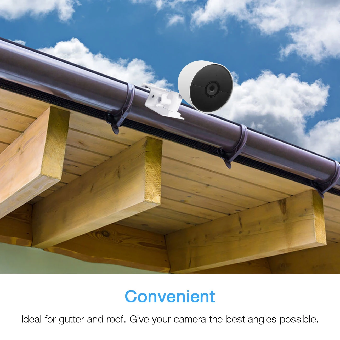 Google Nest cam グーグル ネスト カム グーグルネストカム用の掘削なし耐候性ガターマウントブラケット