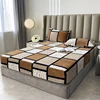 1Pc Simple Fashion Printed Geometric Checkered Multi-Color Ins Style Milk Velvet Fitted Sheet Mattress Cover Mattress Cover Dust Cover Suitable for Bedroom Apartment House Single Bed Double Bed Winter Soft, Comfortable, Soft, Warm, Skin-Friendly and Supple 99/200/153/180/203cm 2