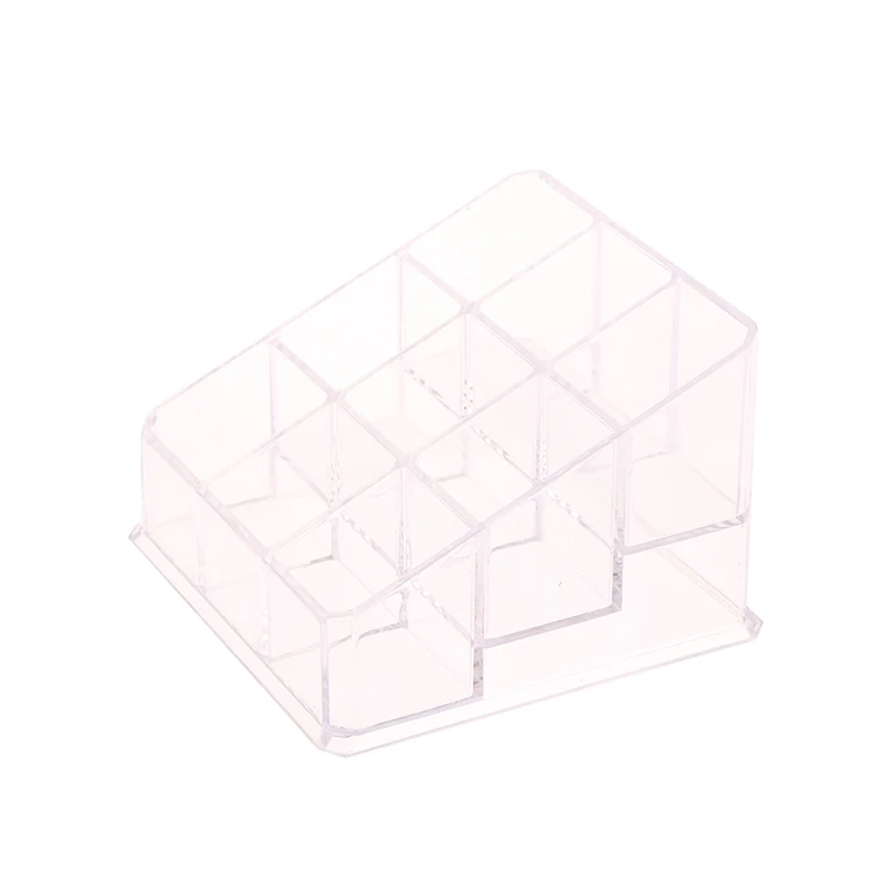 Clear 9 Grids Lipstick Stand Case Makeup Organizer Storage Box Lipstick Display Stand Holder Cosmetic Jewelry Organizer Box 5