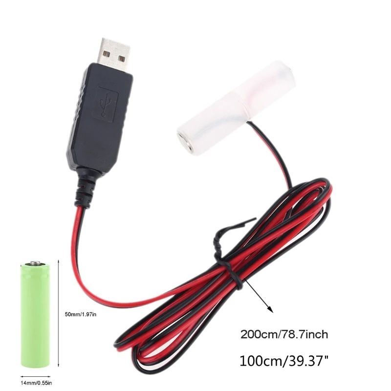 AA Elimination Cable with Type-C Adapter for 1.5V-6V Powered Electronic Toy LED