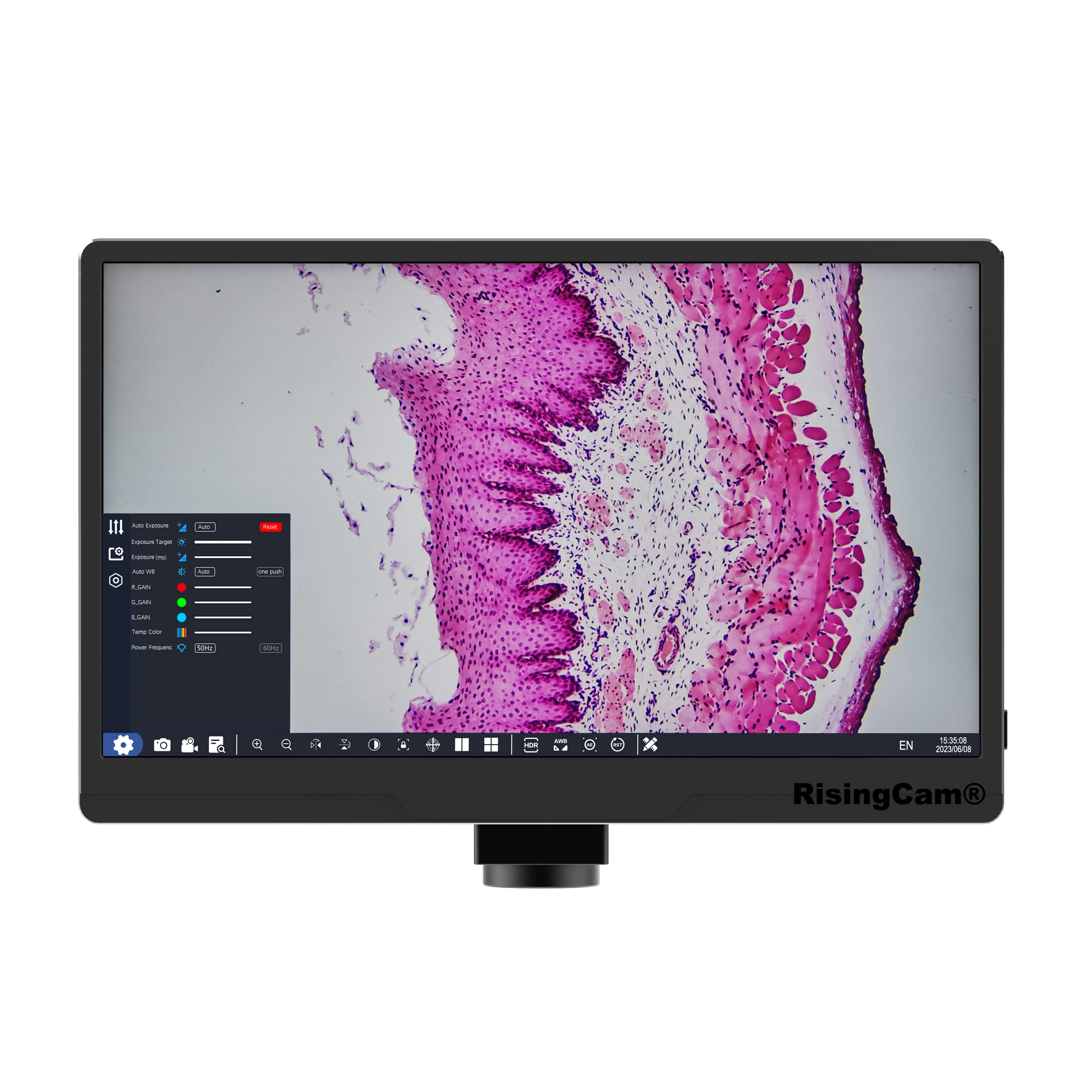 Rising Cam LCD HD 스크린,  imx334 CMOS 센서 디지털 현미경 카메라, 스크린 포함, 4K, 30fps, HDMI 및 USB 출력, 11.6 인치