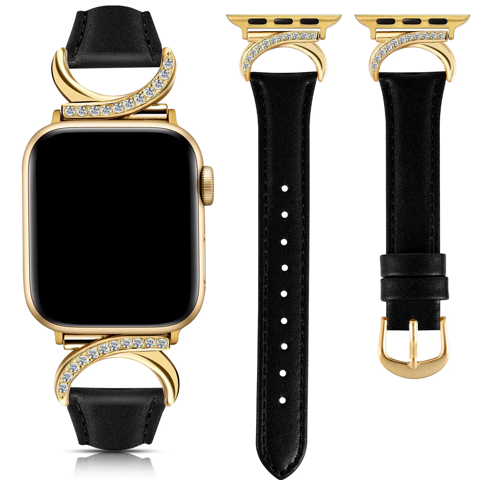 ตัวเลือกสินค้า สายนาฬิกา Apple Watch ประดับเพชรรูปพระจันทร์ สวยหรู ใส่ได้ทุกขนาด