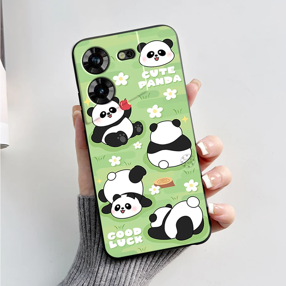 Stylish Black Silicone Phone Case with Pattern - Slim and Soft  Cover