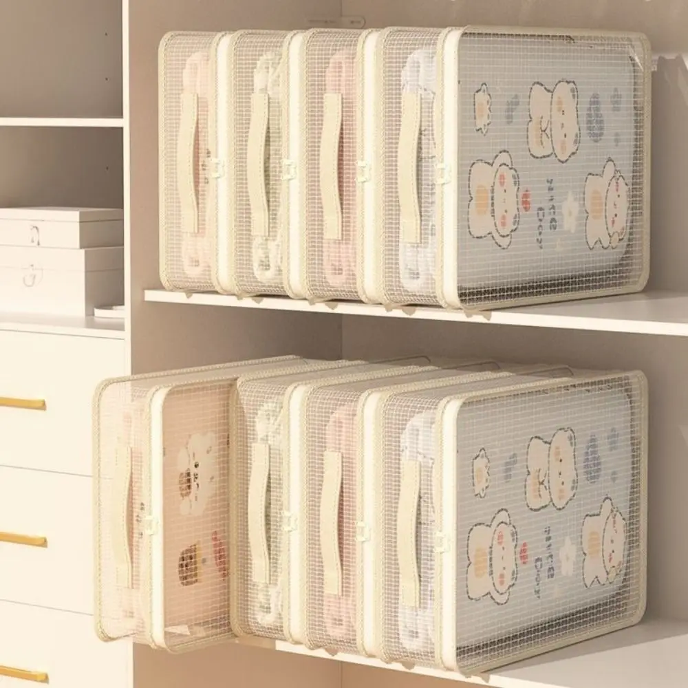 2Pcs PVC Clothes Quilt Storage Bag Transparent Large Capacity Blanket Sorting Bags with Handle Space Saving