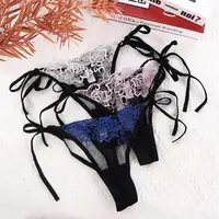 Dames femmes broderie Lingerie transparente dentelle culottes sous-vêtements culotte slip 6