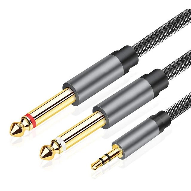 Adaptateur Jack 3.5mm à Double 6.5mm, câble Audio, Double Jack