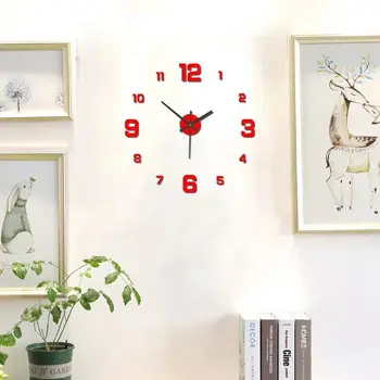 Creative Frameless DIY Wall Clock Wall Decal Home Silent Clock Living Room Office Wall Decoration 5