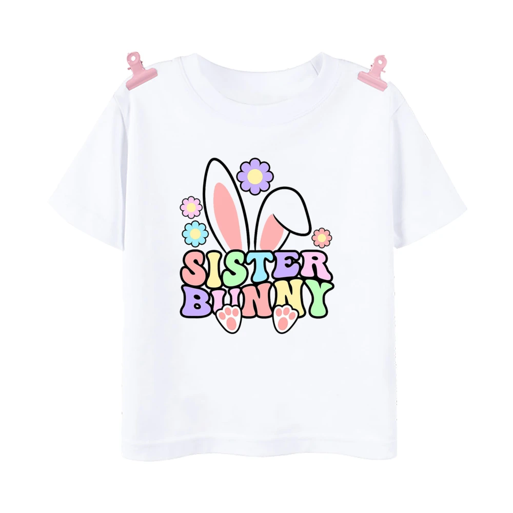 Dad Mom Sis Bro Baby Buuny Printed Shirts Easter Party Family Matching Clothes Easter Holiday Family Look Outfit Baby Bodysuit 5
