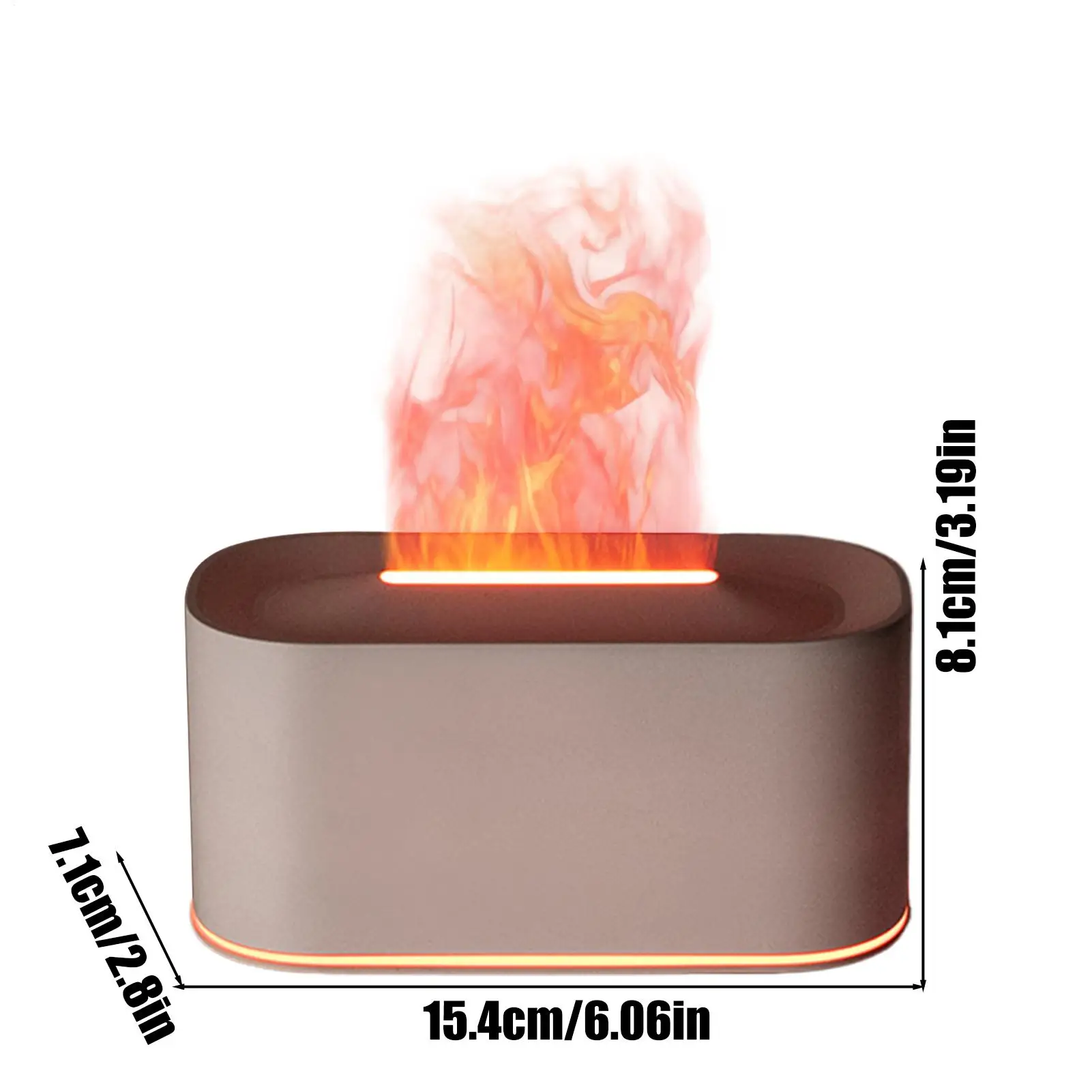 Flame Oil Diffuser 220ml Aromatherapy Device With 7-Color Lights Scent Aroma Diffuser For Homeowners Apartment Living Room