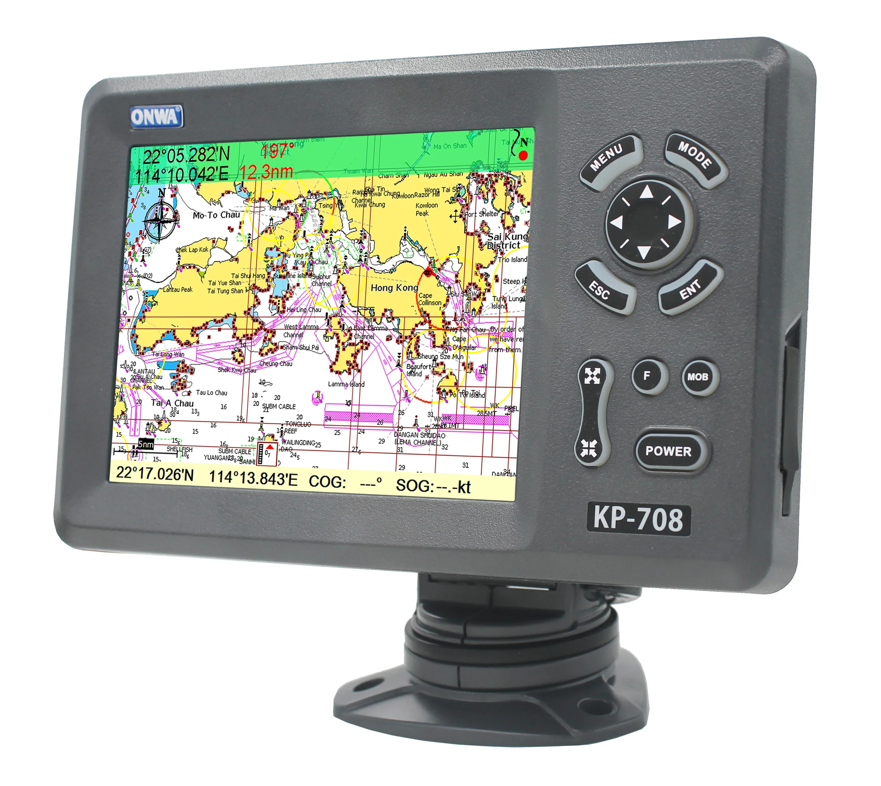 Marine Deeper Boat Onwa KP-708 7-inch GPS Chart Plotter Tracker Navigator Antenna Nmea 01