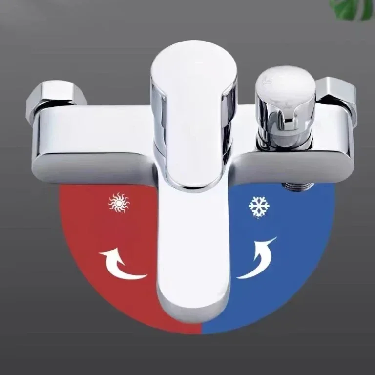 Household Shower Faucet Bathroom Hot and Cold Water Bath Mixer Bathtub Tap Brass Bathroom Fixture Brass Shower Faucet 4