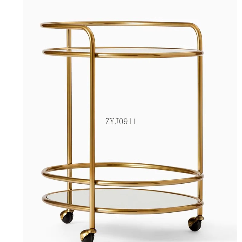 *Rolling Storage Cart Hotel Trolley Double Large Commercial Vegetables Rack Service Side Table Carrying Wagon Espejo Bar Hand