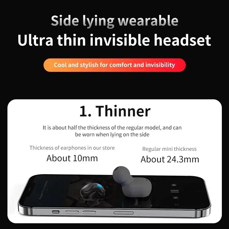 X55 Bluetooth Wireless Headphones Earbuds Ear Hooks Bluetooth Earphones Bass Noise Reduction Earbuds HiFi Stereo Headsets 4